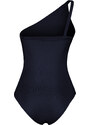 Trendyol Navy Blue Single Sleeve Micro Flexible Snap Knitted Bodysuit