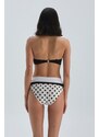 Dagi Black High Waist White Bikini Bottom