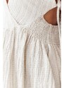 Trendyol Bridal Ecru Mini Woven Cut Out/Window Linen Blend Beach Dress
