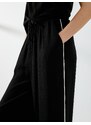 Koton Wide Leg Trousers Pocket High Waist Viscose Ribbon Detail