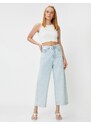 Koton Wide Leg Jeans with Stone Embroidery - Bianca Crop Jeans