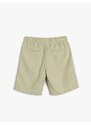 Koton Shorts Linen-Mixed with Tie Waist, Pockets.