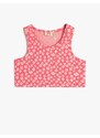 Koton Round Neck Floral Sleeveless Crop Top