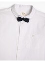 Koton Shirt Bow Tie Detailed Long Sleeve Cotton Classic Collar