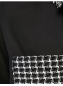 Koton Chiffon Shirt Crowbar Pattern Tweed Pocket Detailed Long Sleeved Buttoned.