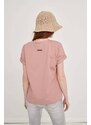 Pink v-neck t-shirt Blue Shadow