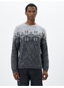 Koton Acrylic Blend Sweater Crew Neck Ethnic Patterned