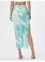 Koton Satin Midi Skirt with slits and Tie-Dye Patterned A-Line Viscose.