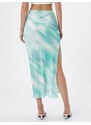 Koton Satin Midi Skirt with slits and Tie-Dye Patterned A-Line Viscose.