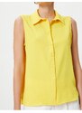 Koton Sleeveless Shirt with Buttons, Comfortable Cut, Textured