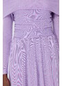 Trendyol Lilac Carmen Collar Tulle Long Evening Evening Dress