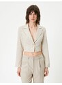 Koton Crop Blazer Jacket Long Sleeve