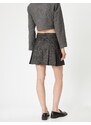 Koton Pleated Mini Skirt A-Line Belt Detailed Zippered