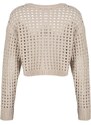 Trendyol Mink Super Crop Openwork/Perforated Knitwear Sweater