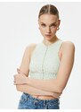 Koton Crop Undershirt Halter Neck Crepe Fabric