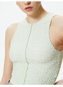 Koton Crop Undershirt Halter Neck Crepe Fabric