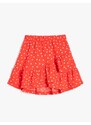 Koton Girl Red Patterned Skirt