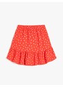 Koton Girl Red Patterned Skirt