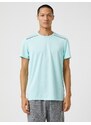 Koton Sports T-Shirt with Stripe Print Crew Neck Breathable Fabric.