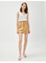 Koton Mini Skirt Modal Mixture With Pockets Tie Waist