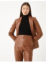 Koton Faux Leather Blazer Jacket with Pocket Detail.