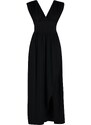 Trendyol Black Maxi Woven Slit Beach Dress