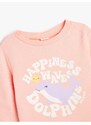 Koton Sweatshirt Dolphin Printed Long Sleeve Crew Neck Cotton