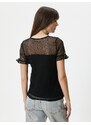 Koton Lace T-Shirt Short Sleeve Crew Neck