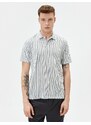 Koton Polo Neck T-Shirt Short Sleeve Button Detailed