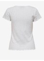 Bílé dámské žebrované tričko ONLY Carlotta - Dámské