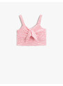 Koton Sweetheart Collar With Bow, Crop Athlete Plaid