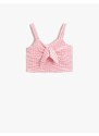 Koton Sweetheart Collar With Bow, Crop Athlete Plaid