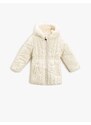 Koton Waterproof Faux Fur Detailed Hooded Long Puffy Coat.