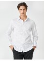 Koton Sporty Shirt Minimal Patterned Long Sleeved Slim Fit Non Iron