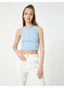 Koton Crop Corduroy Athlete Halterneck Piping Detailed