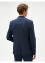 Koton Blazer Jacket with Buttons, Pockets, Stitching Detail, Slim Fit