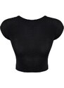 Trendyol Black Crop Unlined Shiny Blouse