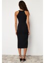 Trendyol Black, Fitted, Stylish Evening Dress with Stone Accessories