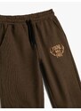 Koton Sweatpants Embroidered Pocket Detailed Leg Elastic Waist Raised