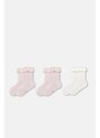 Dagi Ecru-Pink Girl's 3-Piece Lace Socks