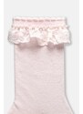 Dagi Ecru-Pink Girl's 3-Piece Lace Socks