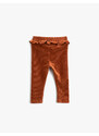 Koton Corduroy Tights with Frill Detailed Elastic Waist.