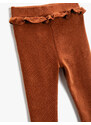 Koton Corduroy Tights with Frill Detailed Elastic Waist.