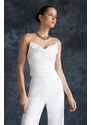 Trendyol Bridal White Crop Woven Bustier