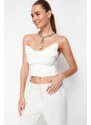 Trendyol Bridal White Crop Woven Bustier