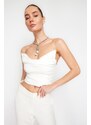 Trendyol Bridal White Crop Woven Bustier