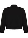 Trendyol Curve Black Waistband Buttoned High Neck Knitted Jacket