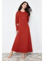 Trendyol Tile Scuba Shoulder Detailed Knitted Dress