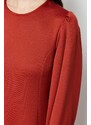 Trendyol Tile Scuba Shoulder Detailed Knitted Dress