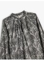 Koton Long Sleeve Blouse Snakeskin Pattern Window Detail